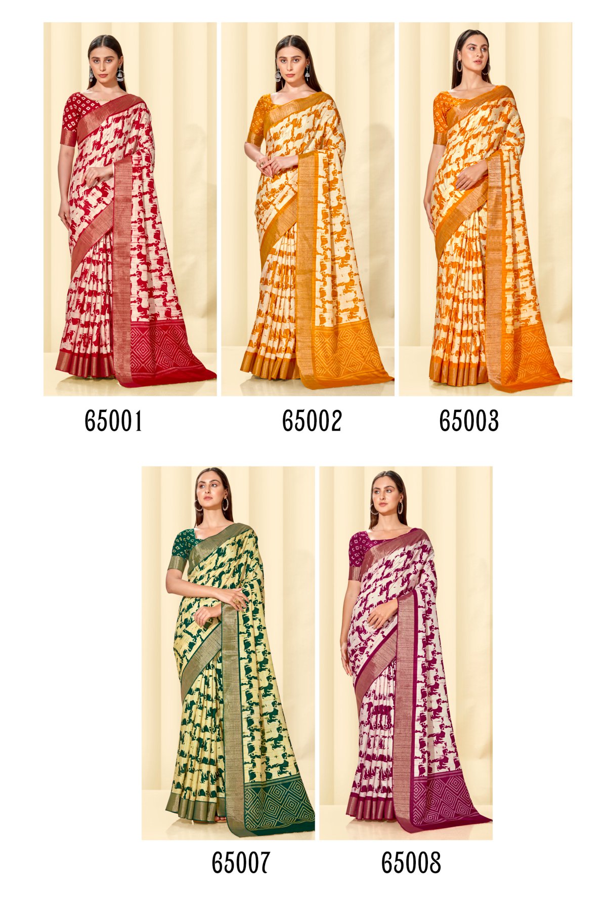 Gotti Silk By Kashvi 65001-65008 Daily Wear Sarees Catalog